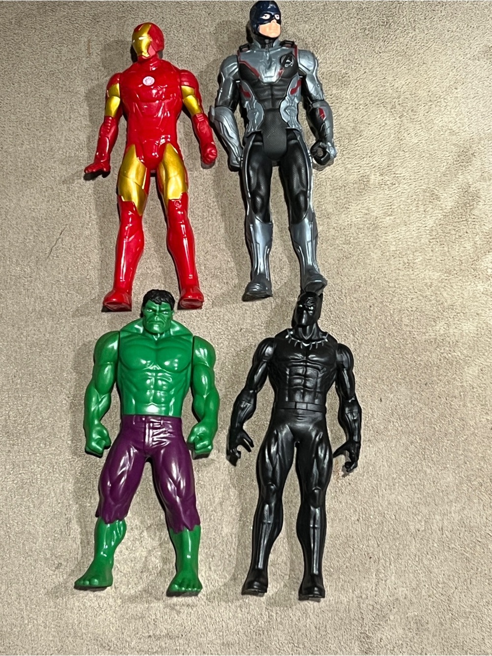 Marvel Avengers 6” Action Figures Iron Man, Captain America, Hulk, Black Panther